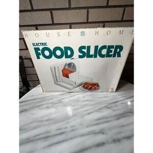 House & Home Electric Food Slicer FS280 White Kitchen Appliance w/  Manual WORKS